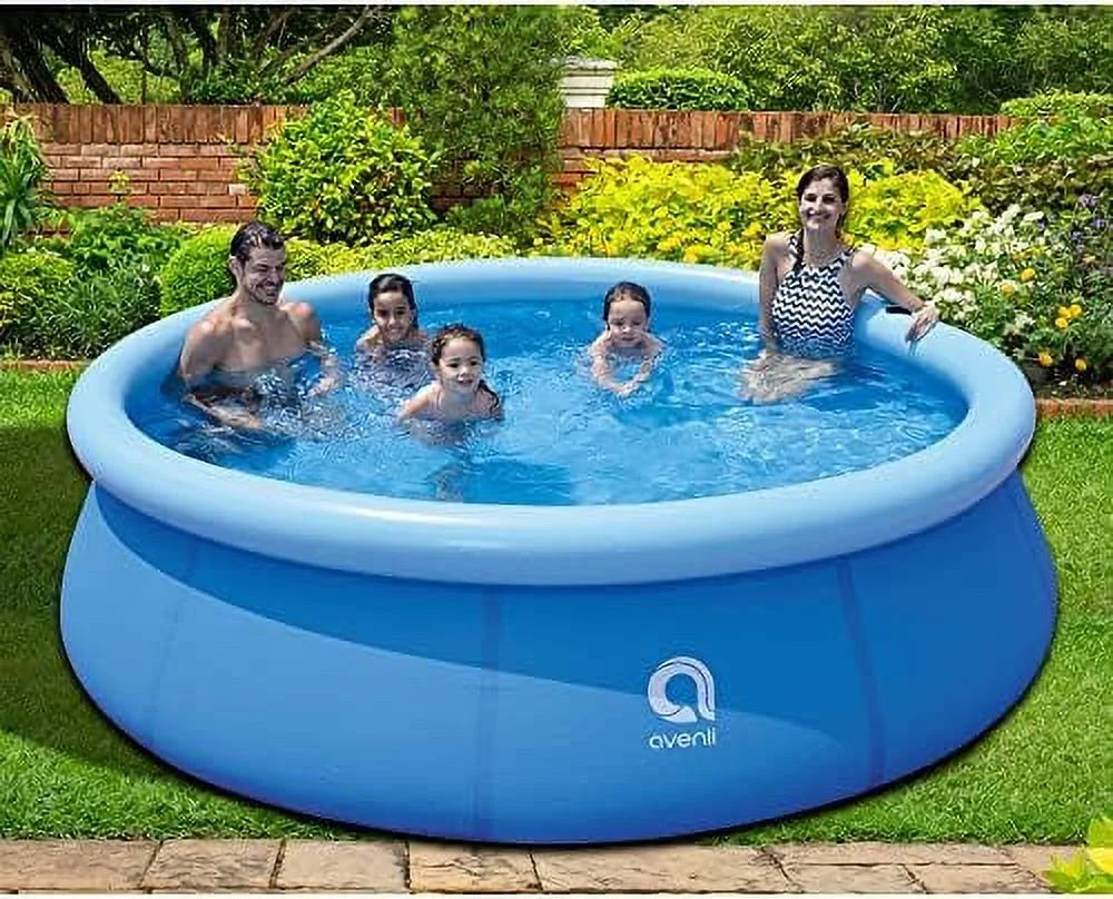 avenli 17807 10 foot x 30 inch 2 to 3 person capacity prompt set above ground kids infLatitudeable outdoor backyard kiddie swimming pool, blue
