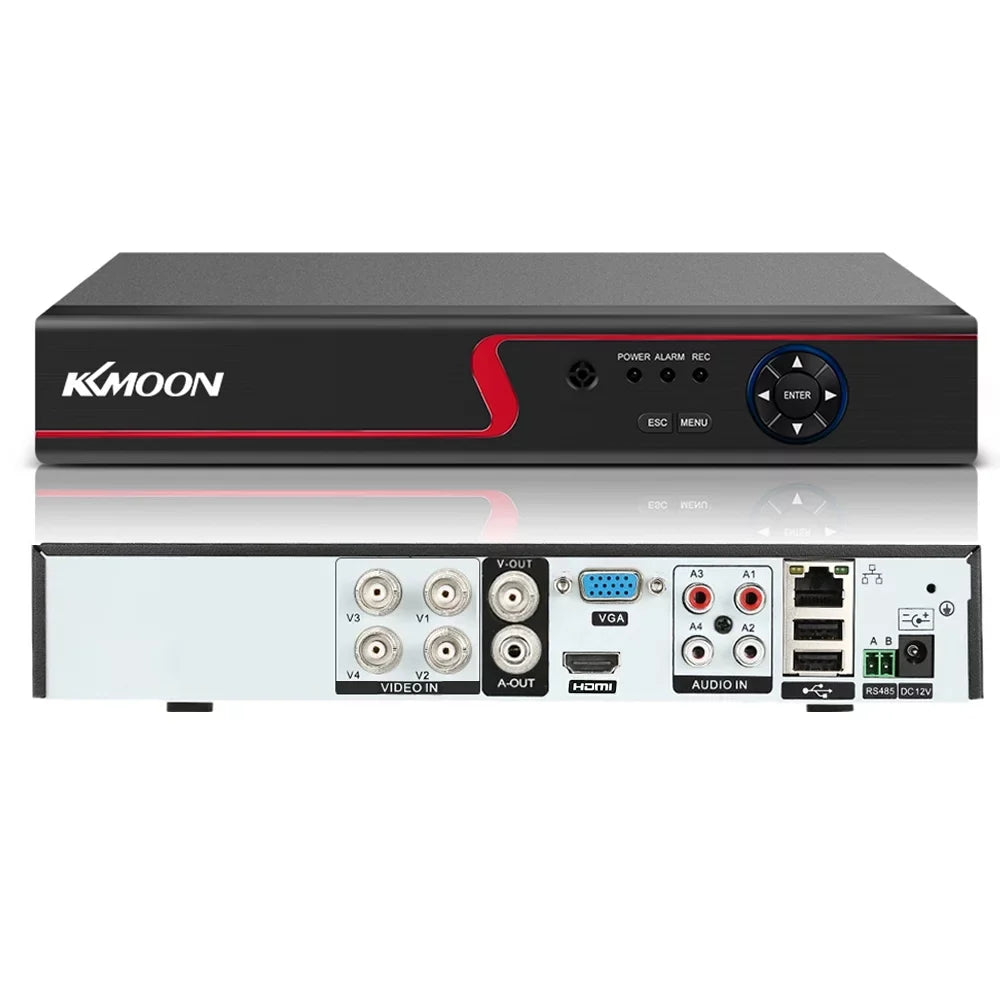 KKmoon 4CH 1080P Full High Definition AHDAnalogTVICVI/ DVR CCTV Digital Video Recorder DVR P2P Remote Phone Monitoring for Home office System kit (NO HDD) Plug