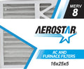 Aerostar 16x25x5 MERV  8, Carrier Replacement Pleated Air Filter, 16x25x5, Box of 2