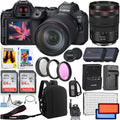 EOS R6 Mark II Mirrorless Camera with  RF 24-105mm f/4 L IS USM Lens + 2pc 64GB Memory Cards + LED Video Light + Spare Battery + Case & More