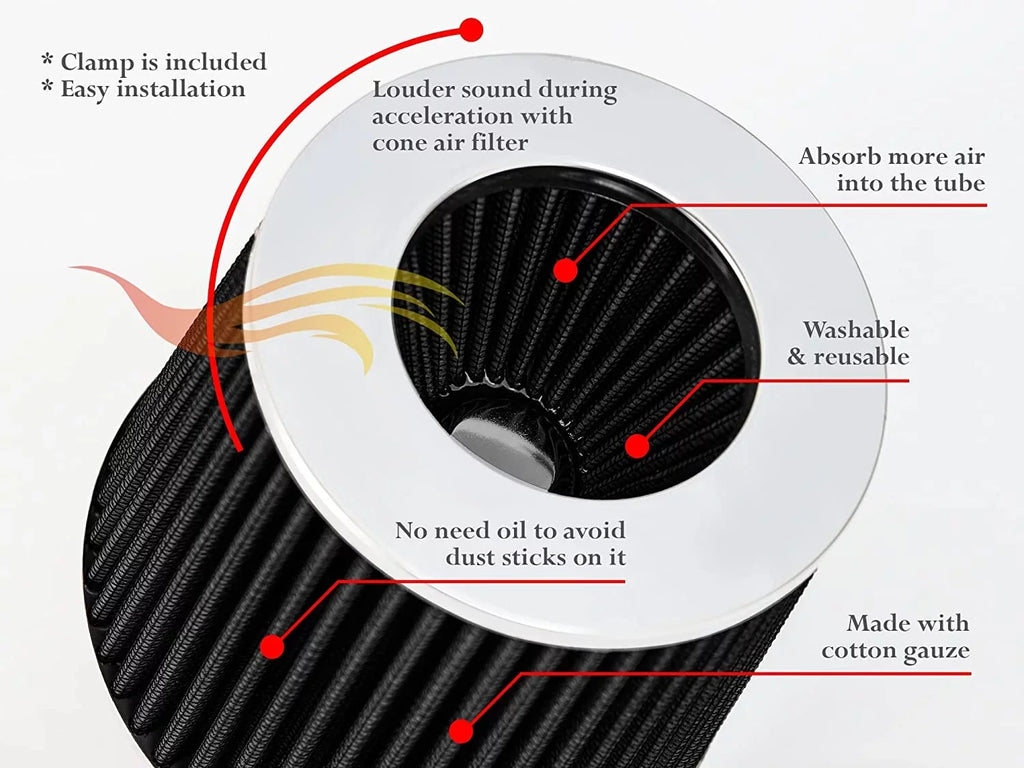 Rtunes Racing Short Ram Air Intake Kit + Filter Combo BLACK Compatible For 03-10 Dodge Dakota 3.7L 4.7L â€¦