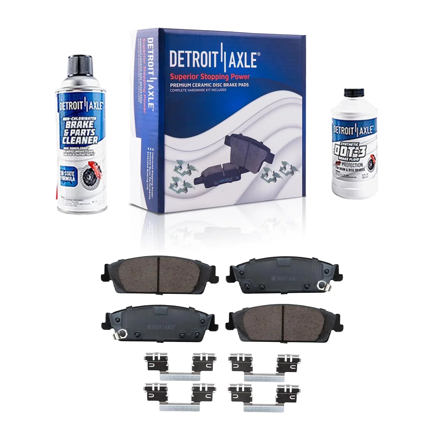 Detroit Axle - Brake Kit for Chevy GMC Silverado Sierra 1500 Tahoe Suburban Yukon XL Cadillac Escalade ESV Brake Rotors Ceramic Brakes Pads Front and Rear Replacement