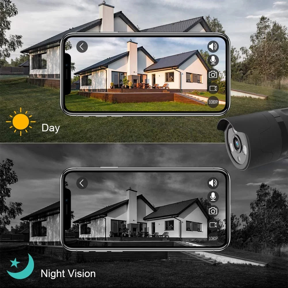 Wireless Security Camera, Netvue Outdoor WiFi Security Camera with Motion Detection Weatherproof Night Vision-Black