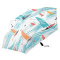 Sailboat on Sea Compact Folding Umbrella for Rain Windproof Travel Umbrella UPF 50+ Lightweight Packable Arc Size