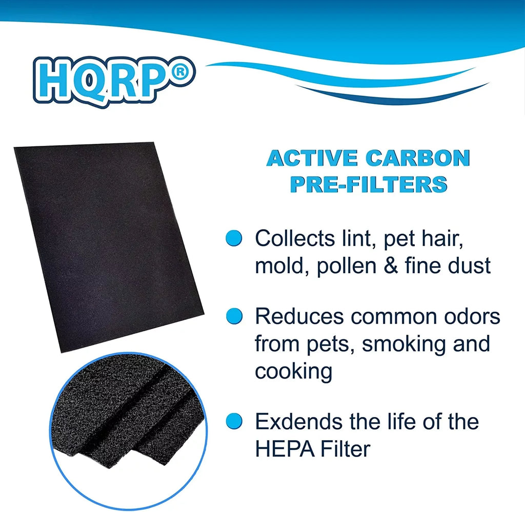 HQRP True HEPA Filter with 2 Carbon Pre-filters for GermGuardian FLT5900 Filter J compatible with AC5900WCA, AC5900WDLX Large Room Air Purifiers