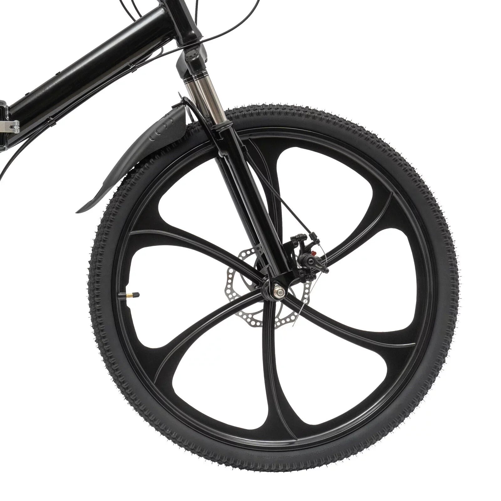 Miumaeov 26" Black Adult Folding Bike 21-Speed Shifter Folding City Bike Light Weight Carbon Steel Camping Bicycle Max Loading 150kg/330lbs