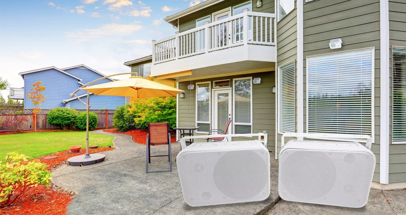 2) Rockville 65S-8 6.5" Outdoor Patio Backyard Garden Speakers+Swivel Brackets
