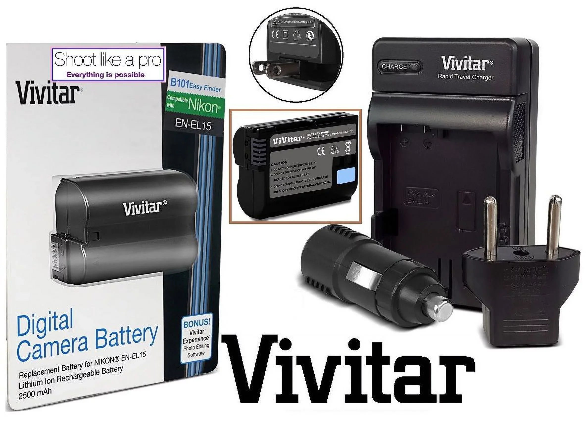 Super Capacity EN-EL15 Battery With Rapid Charger for  D7500 D500