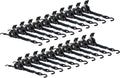 Auto Retract NO-RATCHETING Ratchet Straps | 1" x 12' Retractable Ratchet Straps with Coated S Hook Tiedowns for Motorcycles, ATVs, Bikes: Tight & Secure Pickup Trailer Tie-Down - 20 Pack