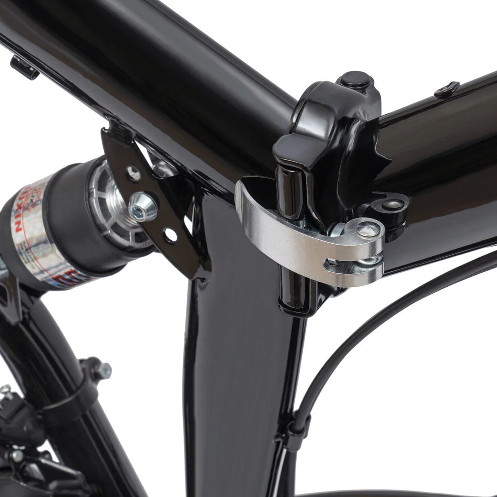 Miumaeov 26" Black Adult Folding Bike 21-Speed Shifter Folding City Bike Light Weight Carbon Steel Camping Bicycle Max Loading 150kg/330lbs
