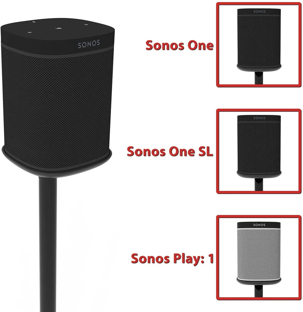 Eximus Fixed Height Speaker Floor Stand for Sonos One and Sonos One SL and Sonos Play:1 - Cable Management Built In -