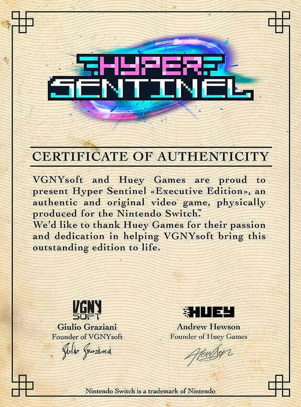 Hyper Sentinel [Nintendo Switch]