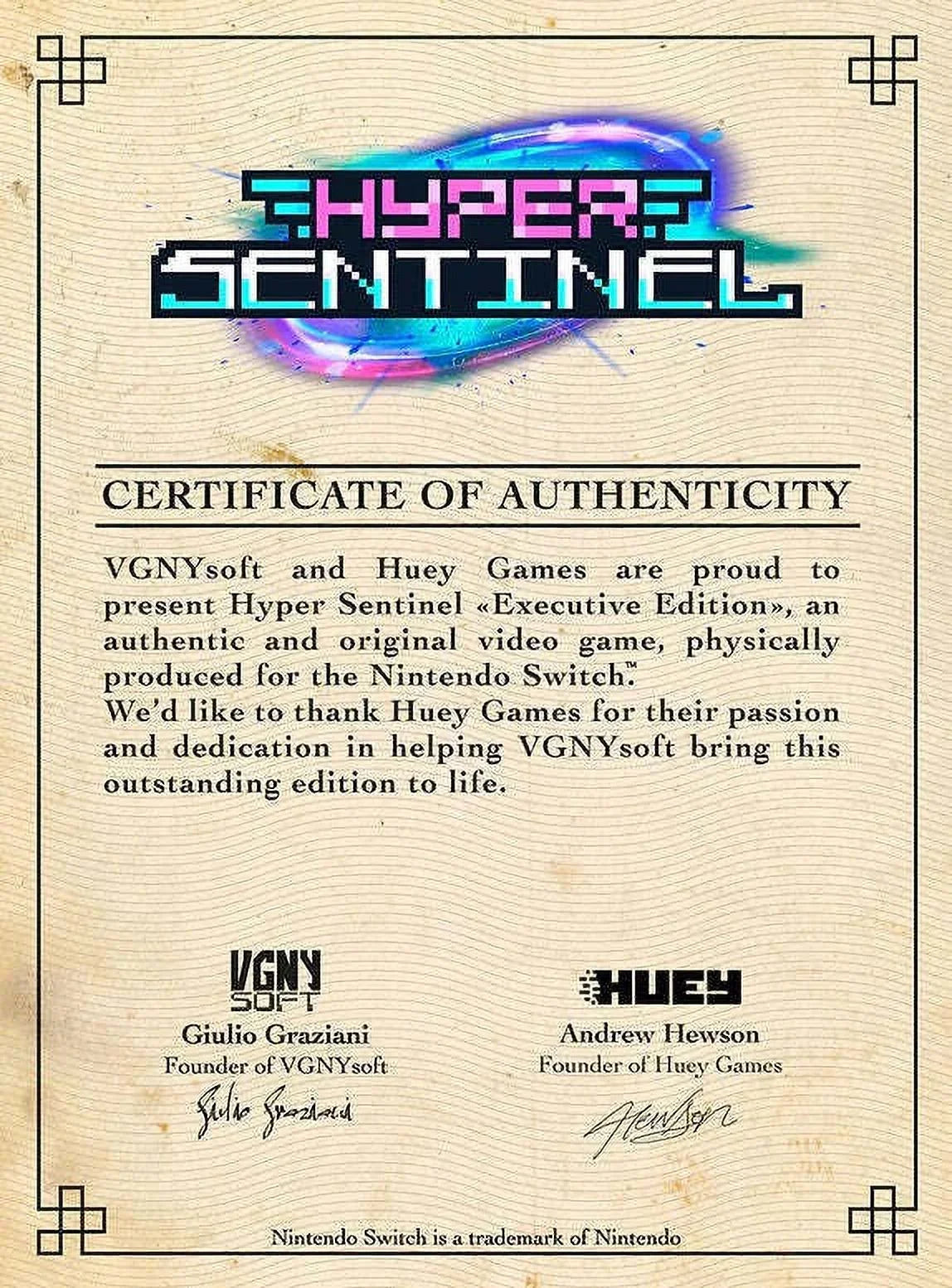 Hyper Sentinel [Nintendo Switch]