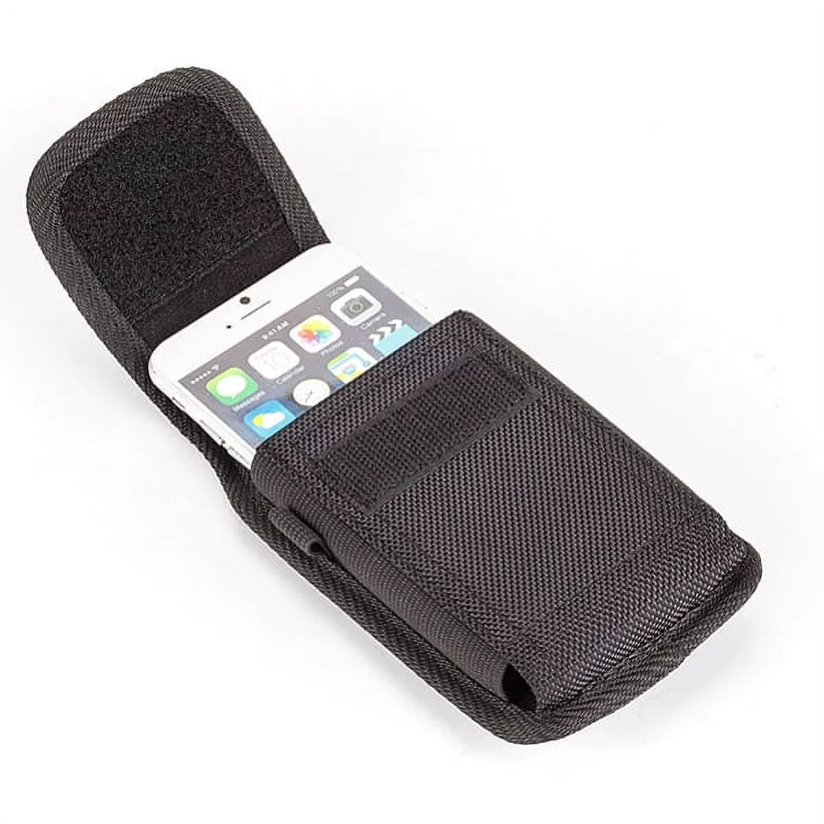 Rugged Durable Canvas Case Holster Metal Belt Clip w Black Type-C Retractable USB Cable Charger Power Wire Sync Y1G for ZTE Axon 9 Pro