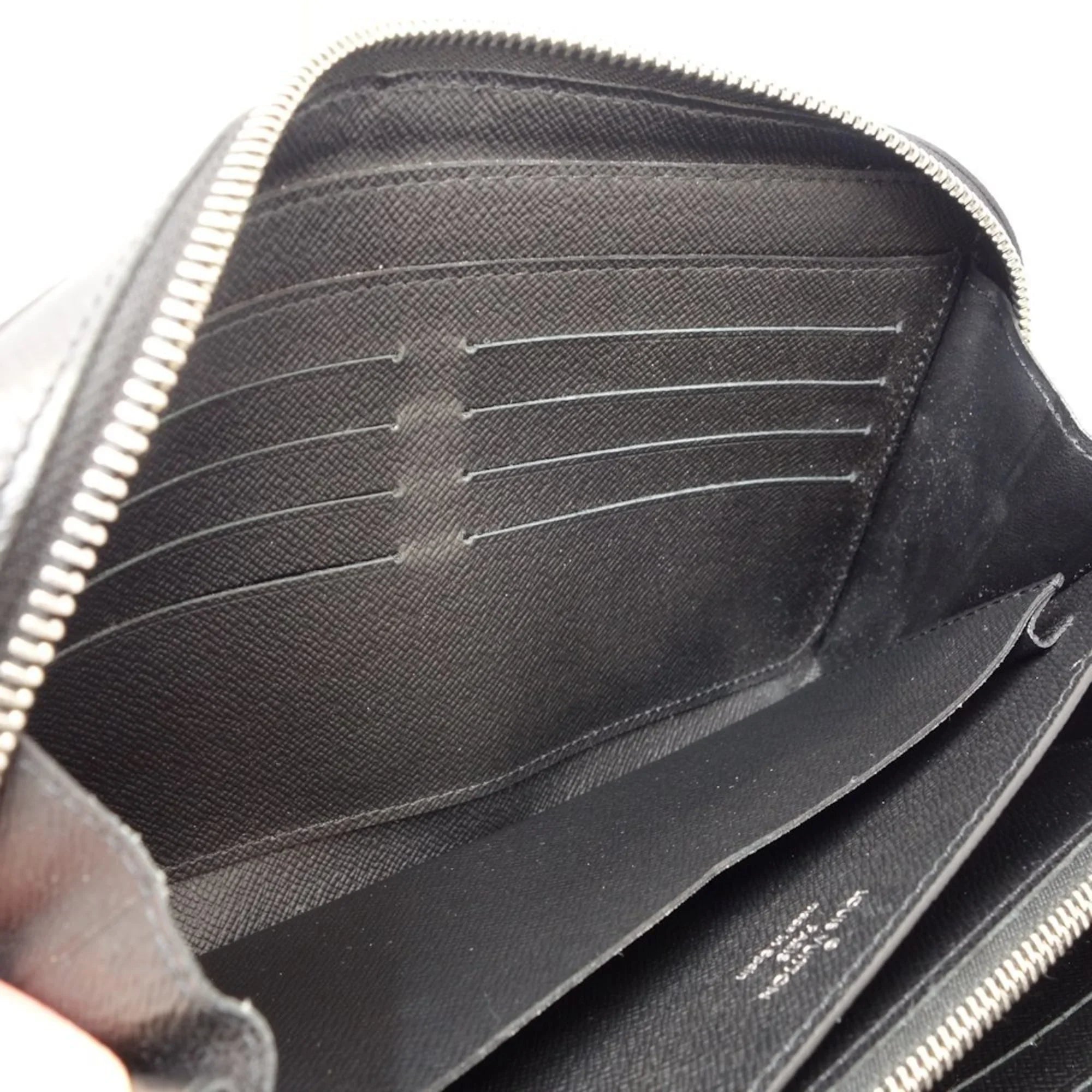 Pre-Owned Louis Vuitton Taiga LOUIS VUITTON Zippy XL M42097 Long Wallet Ardoise 083562 (Good)