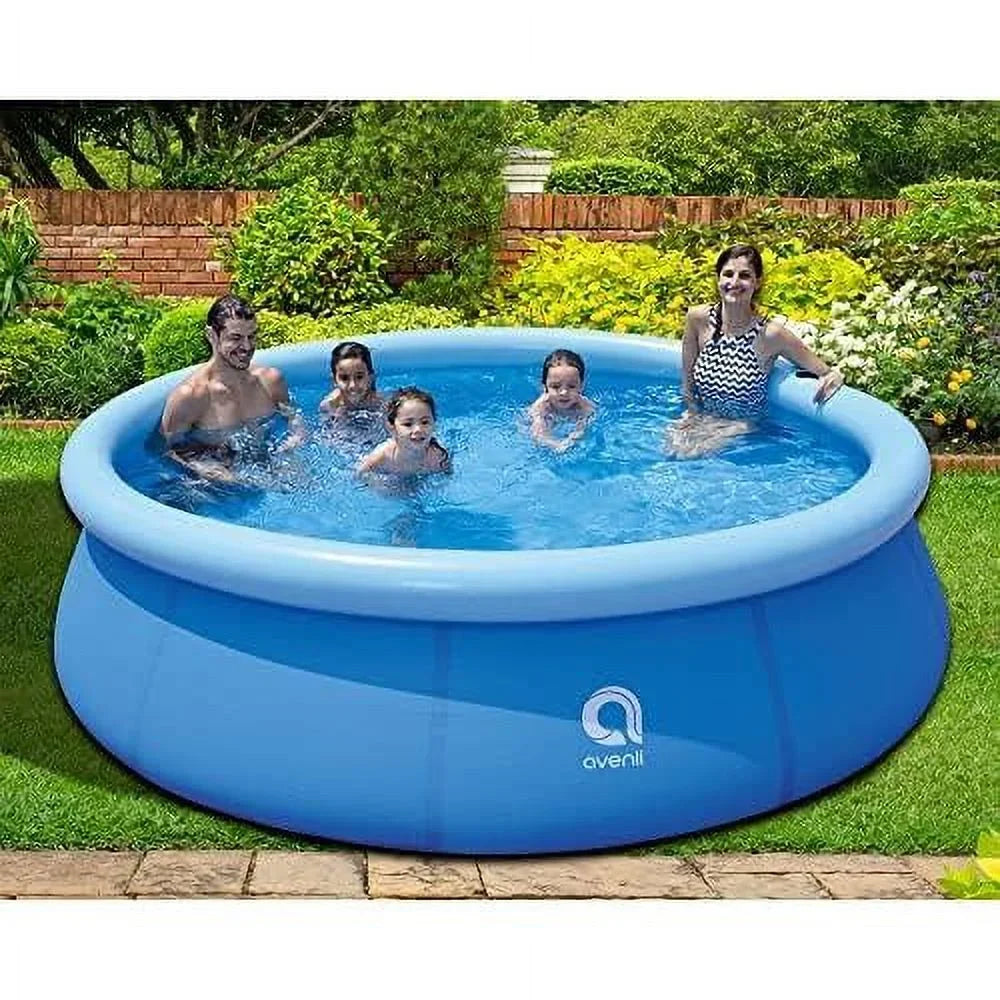 avenli 17807 10 foot x 30 inch 2 to 3 person capacity prompt set above ground kids infLatitudeable outdoor backyard kiddie swimming pool, blue