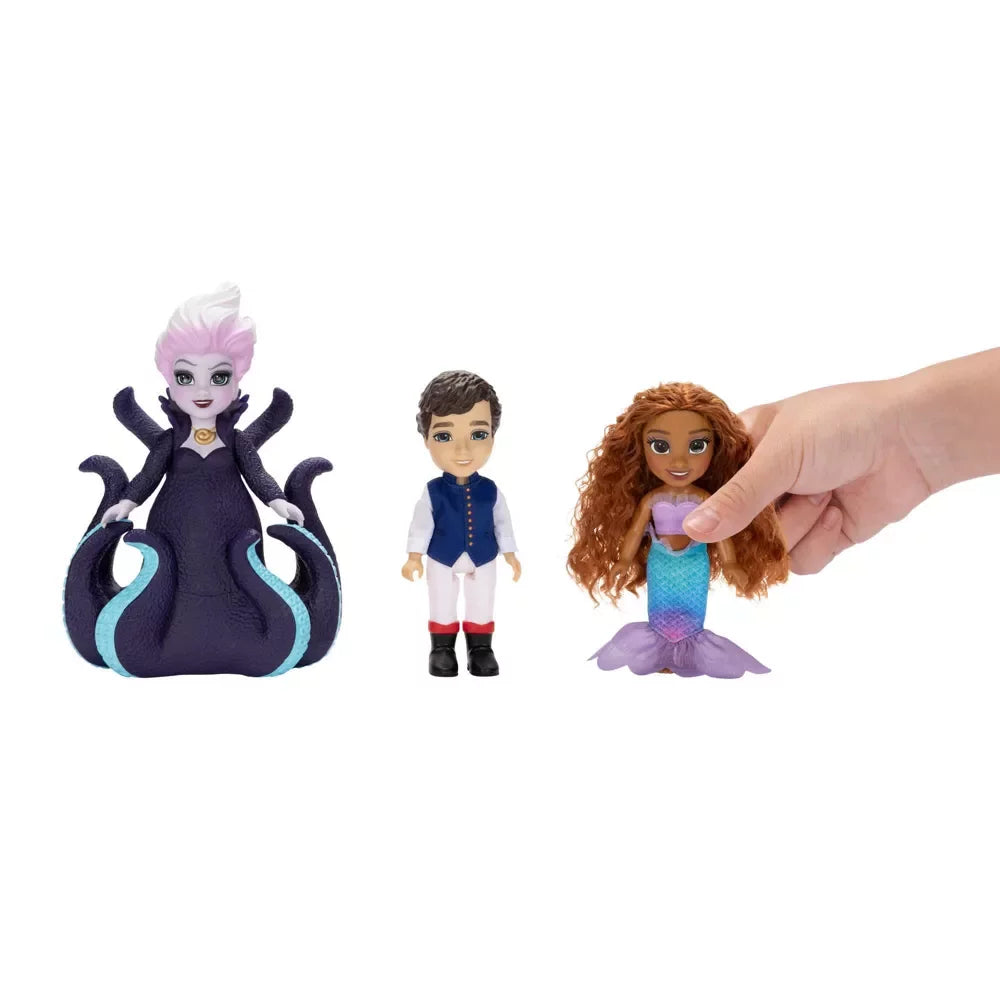 Disney The Little Mermaid Live Action Ariel Ursula Eric Petite Doll Gift Set New