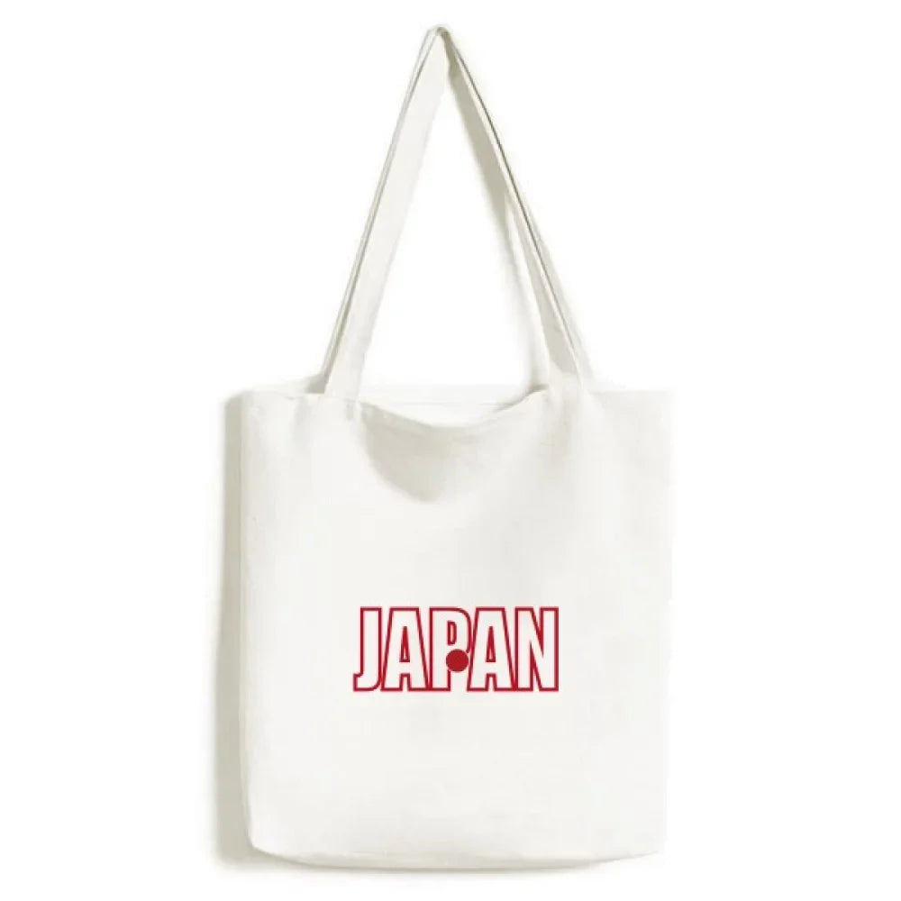 Japan Country Flag Name Tote Canvas Bag Shopping Satchel Casual Handbag