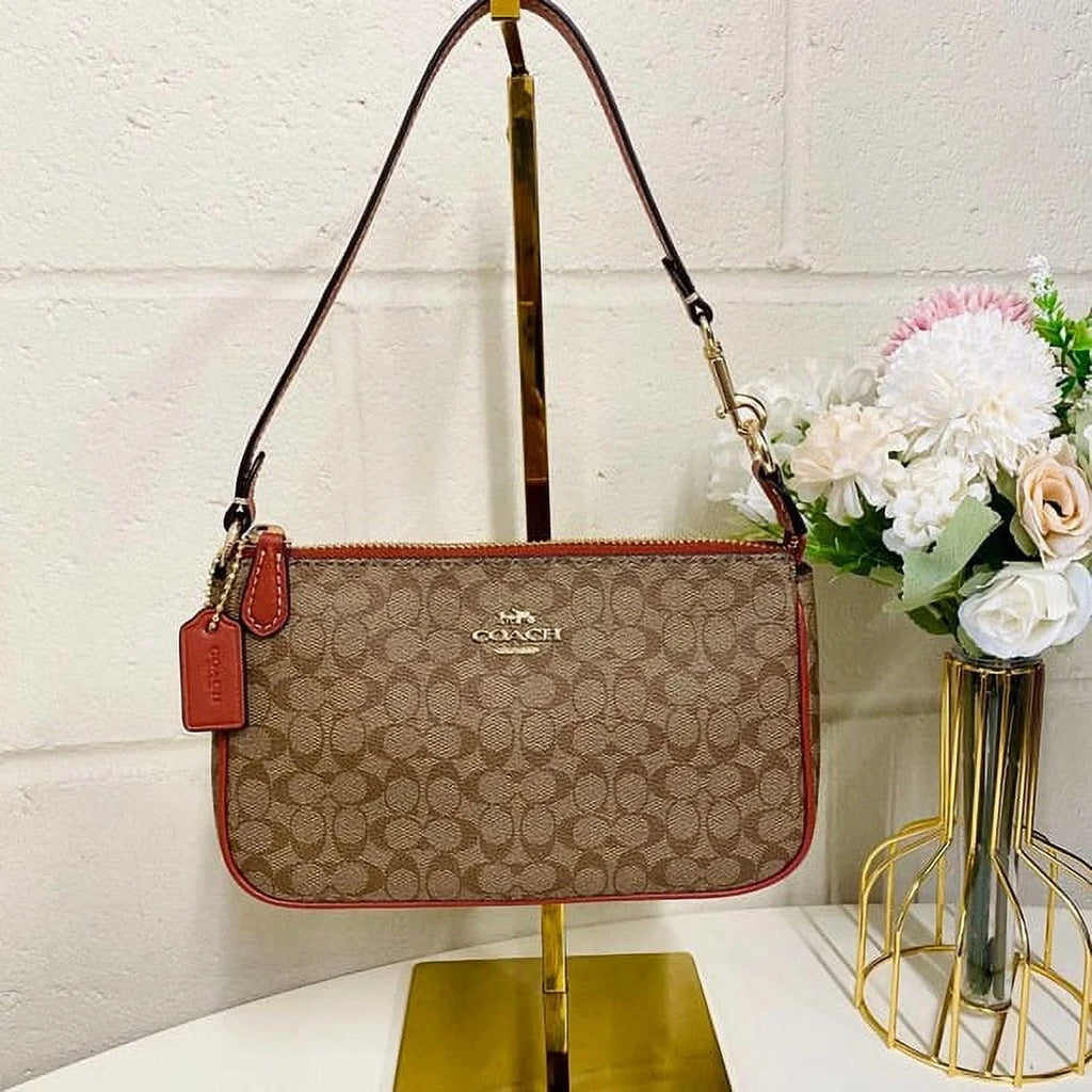 Coach CE698 Nolita 19 In Colorblock Signature Canvas IN Khaki Terracotta