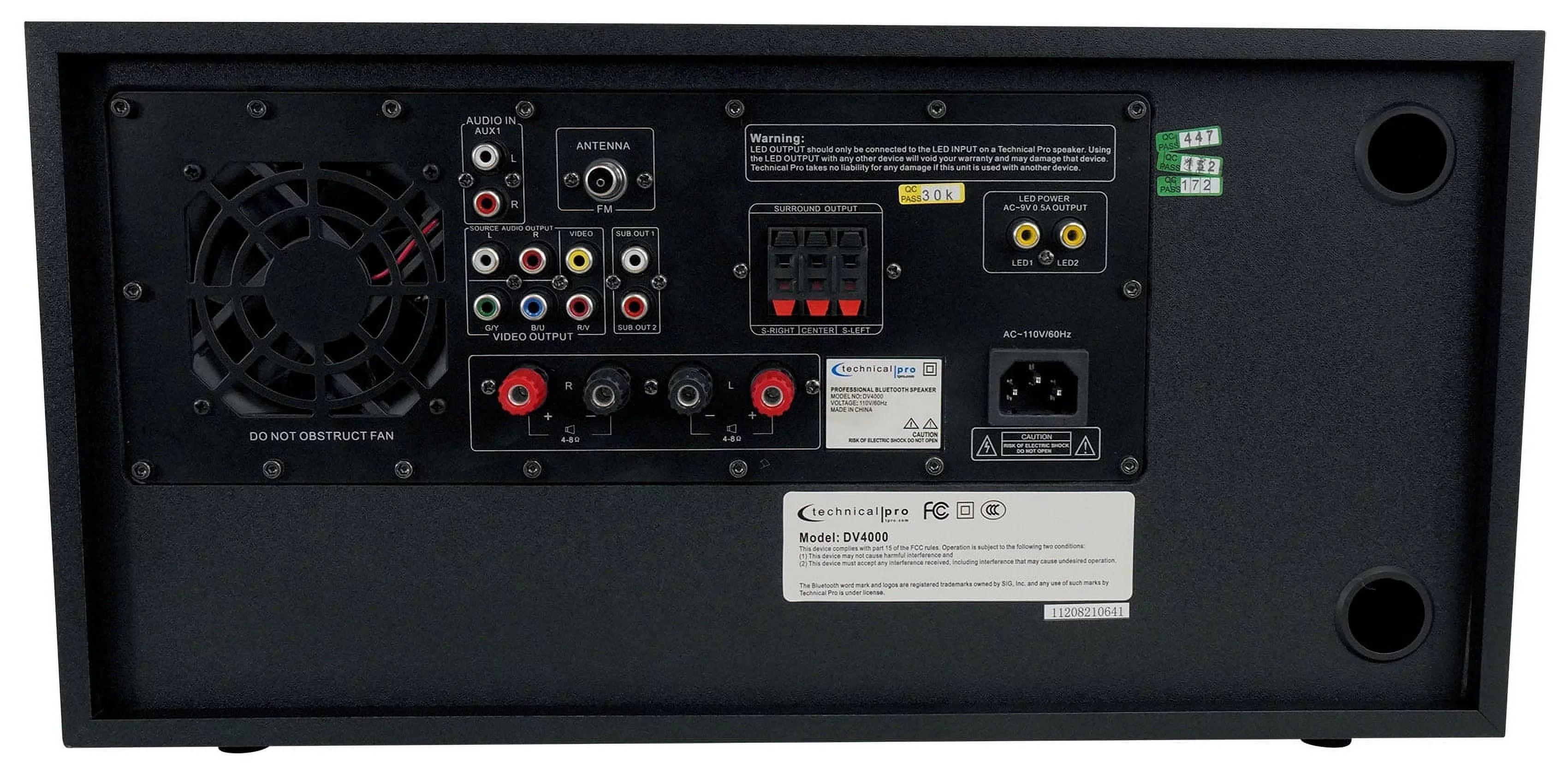 Technical Pro DV4000 Home Theater DVD Receiver+(2) 8" Blue LED Ceiling Speakers