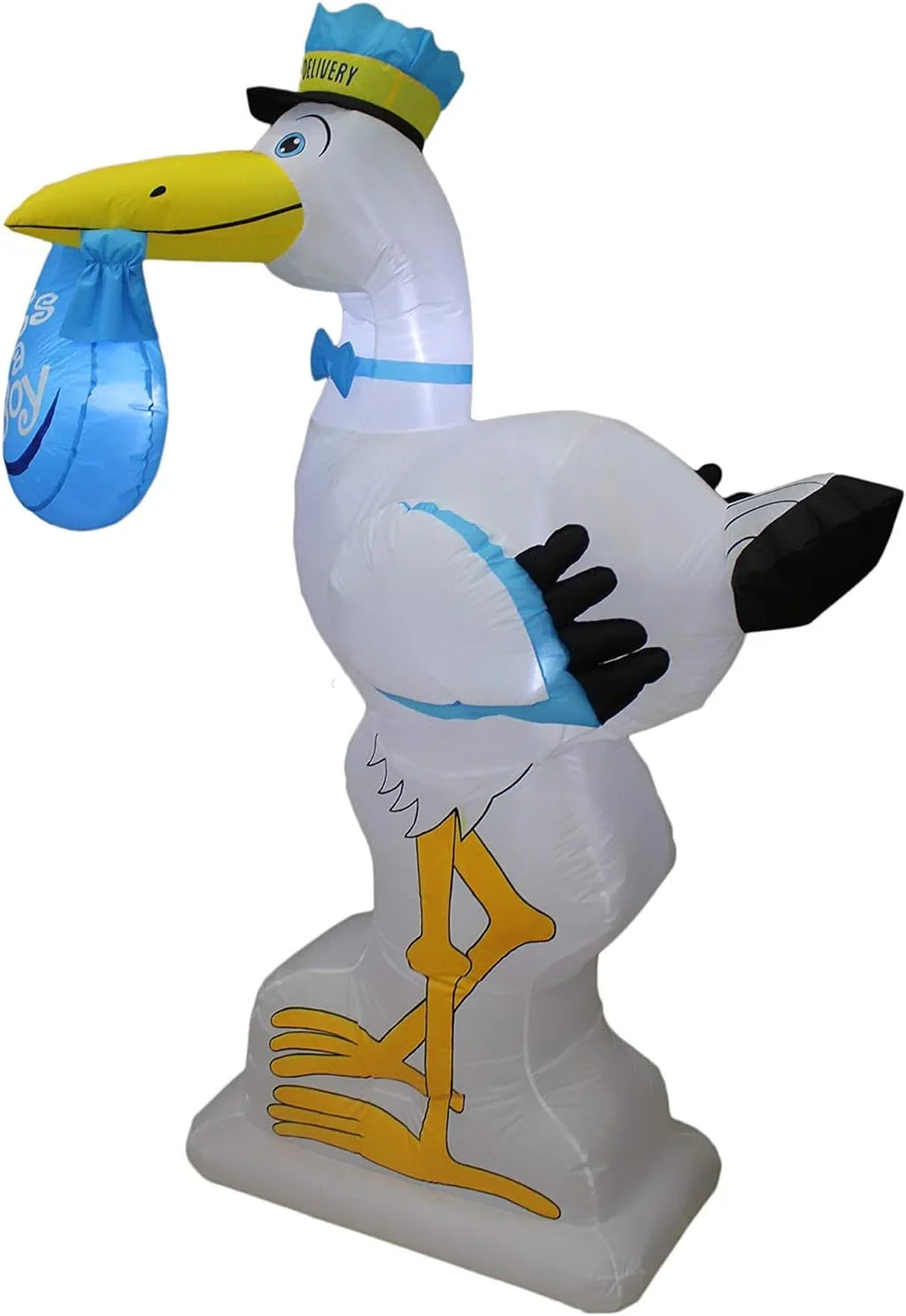 6 Foot Tall Baby Shower InfLatitudeable Blue Stork It's A Boy Special Delivery Baby Announcement LED Lights Lighted Blowup Party Decoration For Outdoor Indoor Home Celebration Garden Yard Lawn Prop