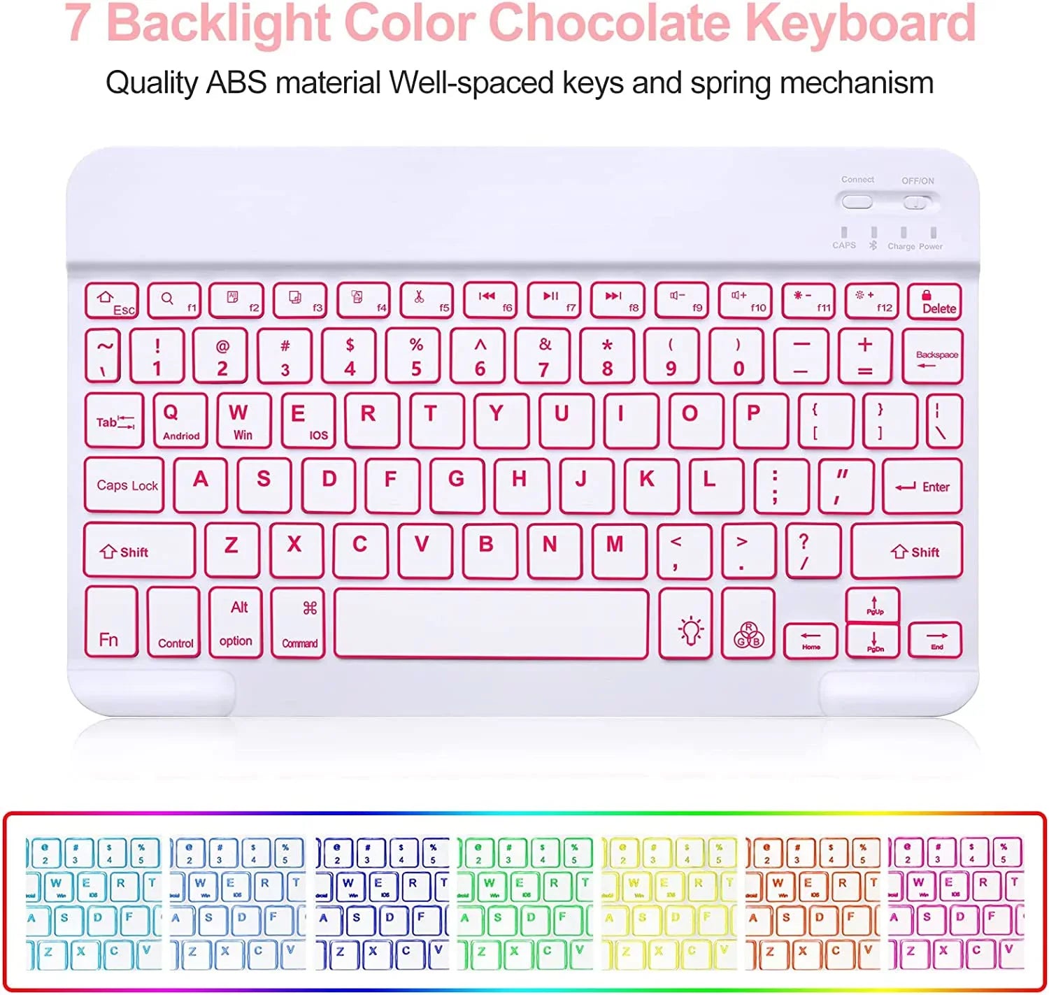 Kvago iPad Keyboard Case for  iPad Air 5th Gen 2022 Bluetooth Keyboard Built-in Pencil Holder Pink