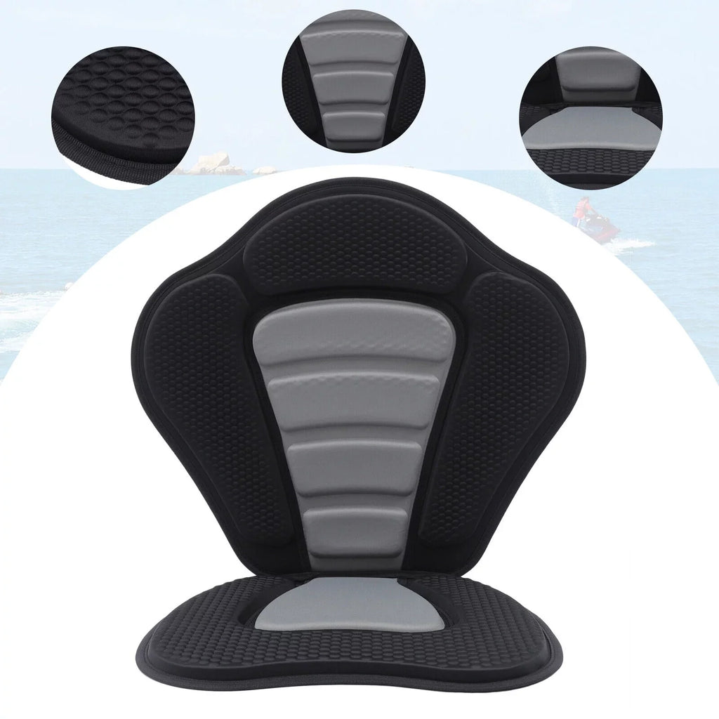 Adjustable Padded Kayak Seat Detachable Backpack Bag Canoe Backrest Storage Kayak Seat Deluxe Padded Boat Seat with Storage Bag Adjustable for Kayaking, Canoeing, Drifting, Rafting, Fishing