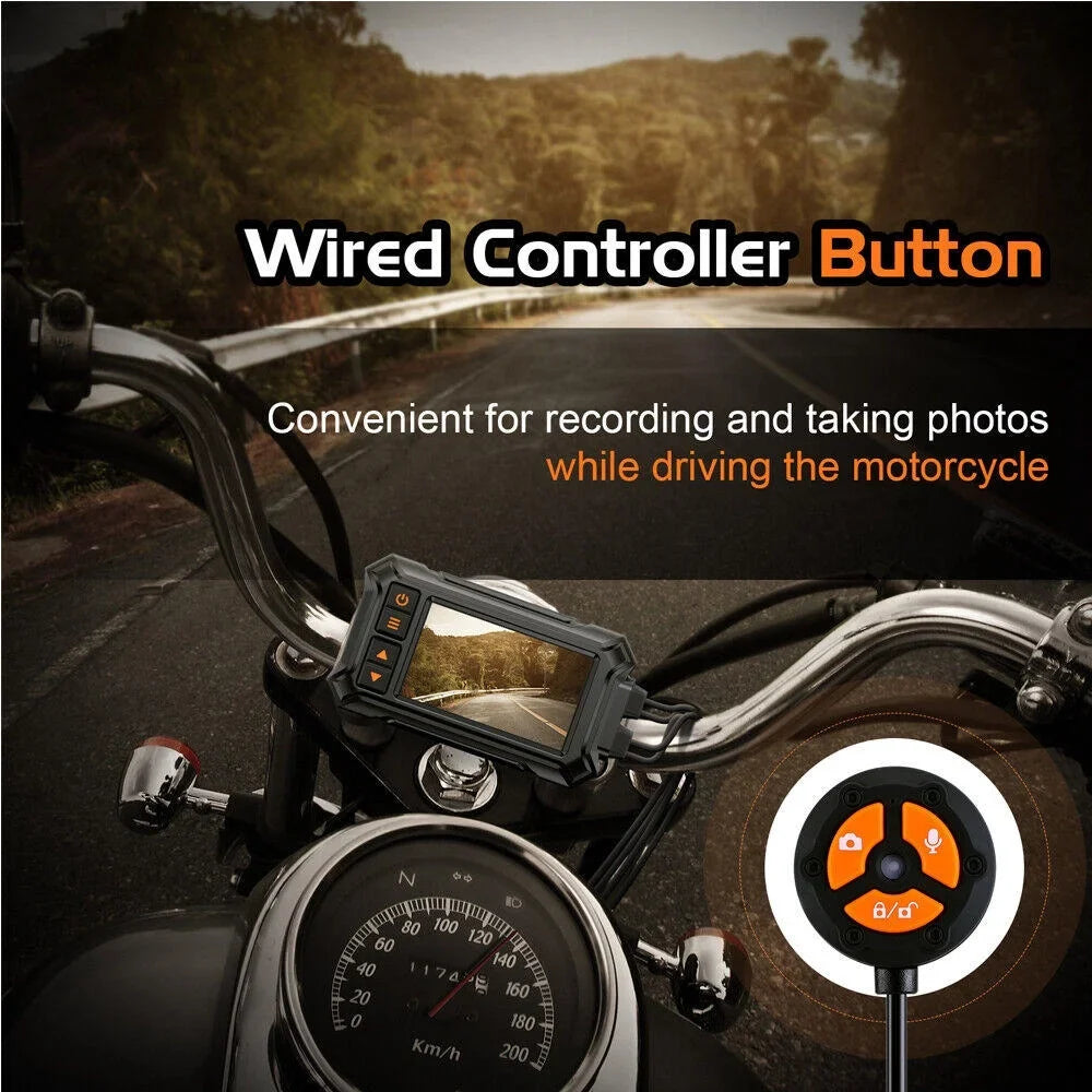 3" Motorcycle Dash Camera A12 Waterproof GPS WIFI 1080P Front Rear Night Vision