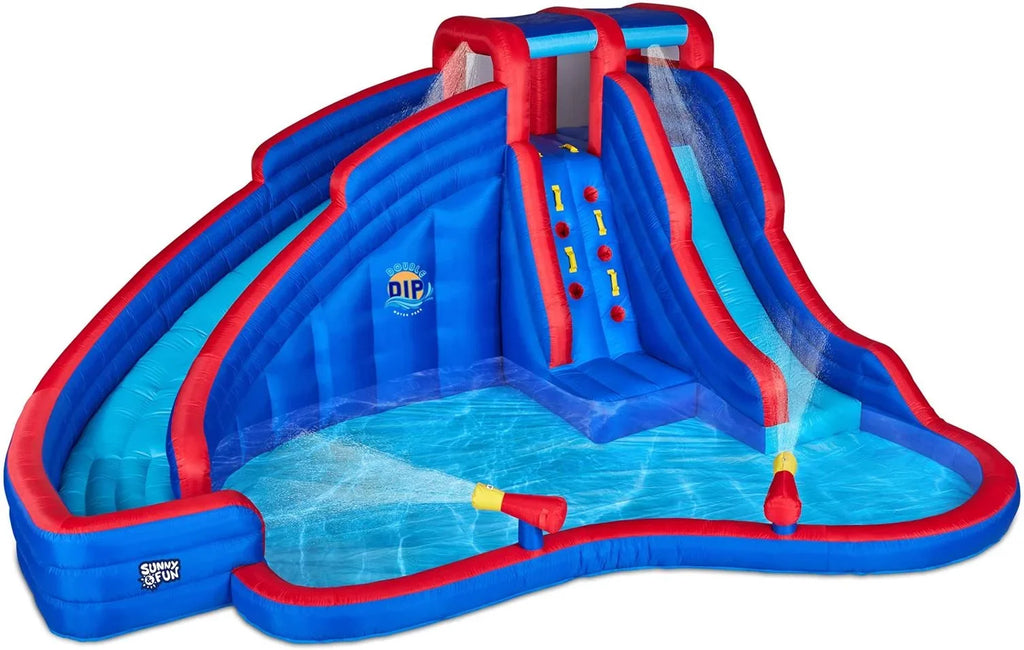 Sunny & Fun InfLatitudeable Water Slide & Blow up Pool, Kids Water Park for Backyard
