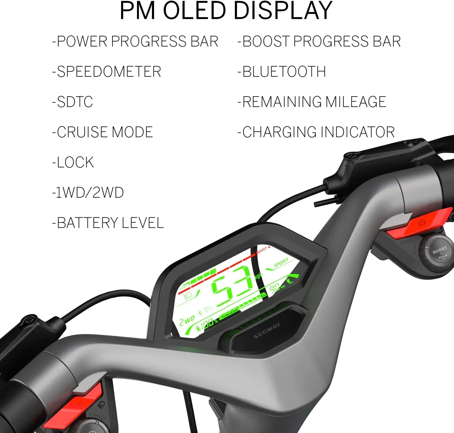 Segway SuperScooter GT2, 6000W Motor, 55.9 Miles Long Range, 43.5MPH, Dual Suspension, 11" Tires, Foldable, Adults