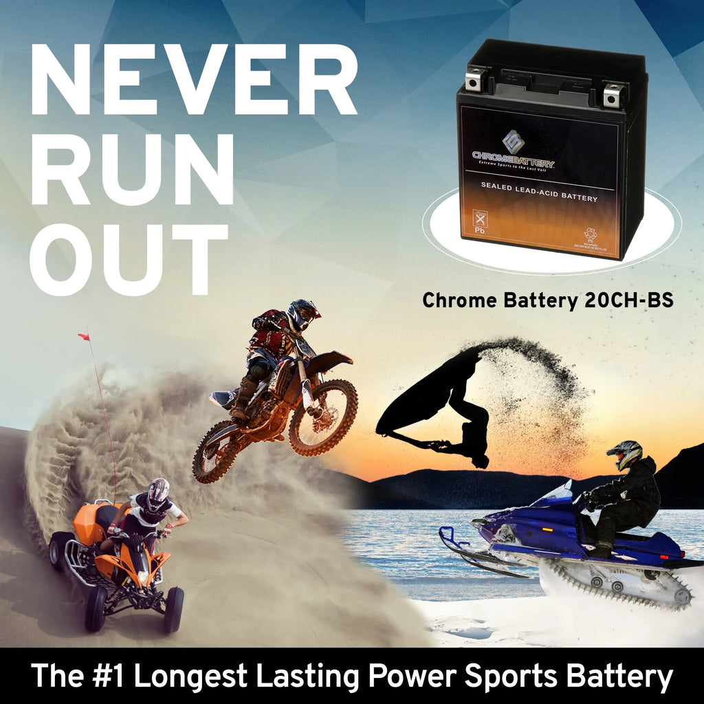 Chrome Battery Ytx20ch-bs (20ch-bs 12 Volts,18 Ah, 270 Cca) Motorcycle Battery for Kawasaki 1600cc Vn1600-b Vulcan Mean Streak 2004