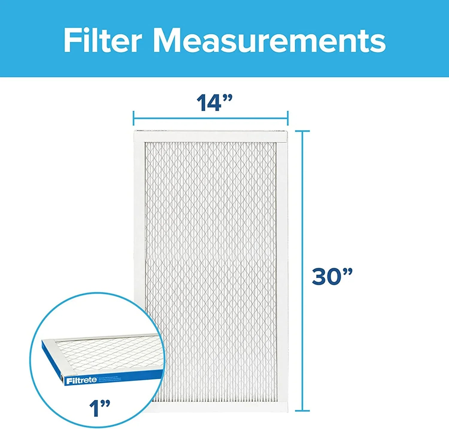 Filtrete 14x30x1, AC Furnace Air Filter, MPR 1900, Healthy Living Ultimate Allergen, 6-Pack (exact dimensions 13.81 x 29.81 x 0.78)