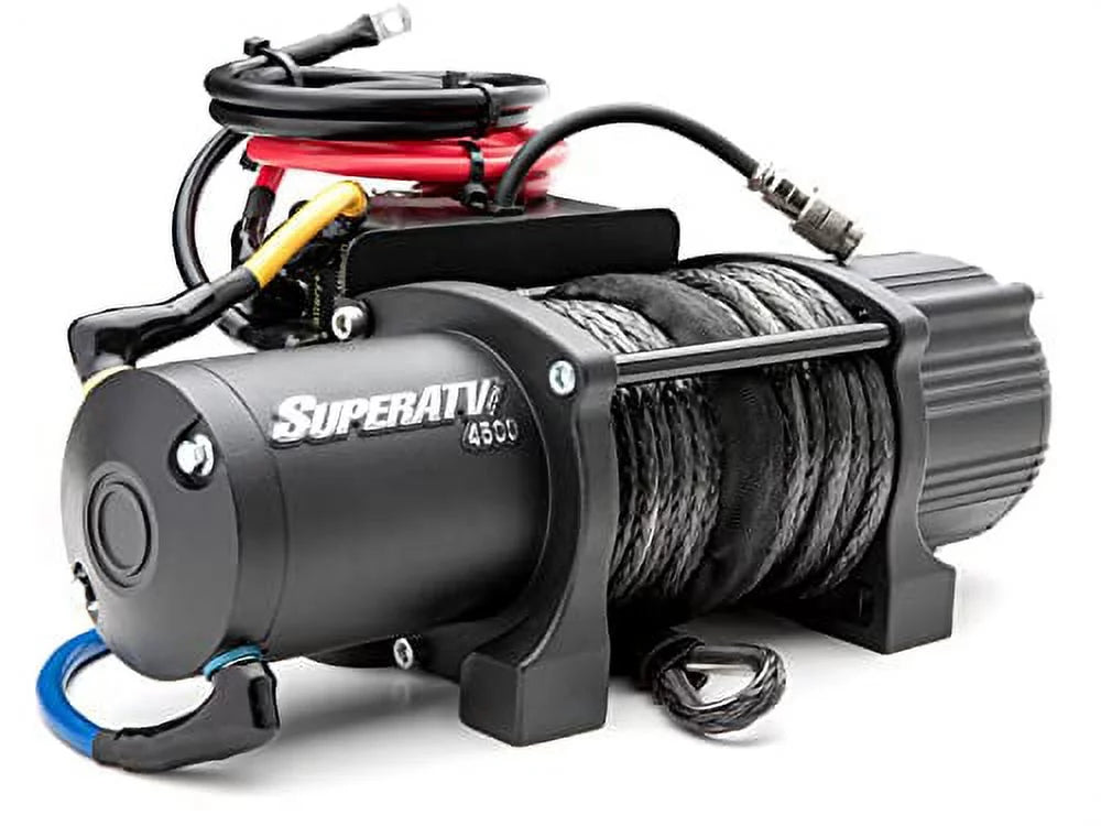 SuperATV 4500 LB Winch Compatible with 2021+ Yamaha Wolverine RMAX 2 / RMAX 4|Ready|Fit Winch|1.3  Motor|Preassembled and Wired|50 Foot Remote Range|3/16" Steel|166:1 Gear Ratio|QWM-Y-RMAX-4500