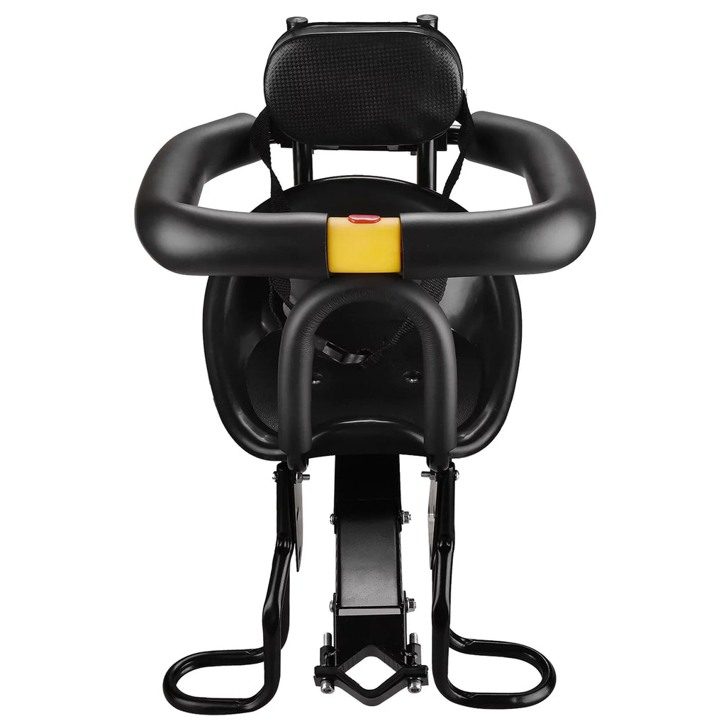 Safety Child Seat Bike Front Kids Saddle with Foot Pedals Support Back Rest Compatible with Bike Tube in Caliber 1.11.5in