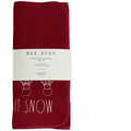 Rae Dunn Red LET IT SNOW Embroidered Dry Mats 16" x 20" - Set of 2