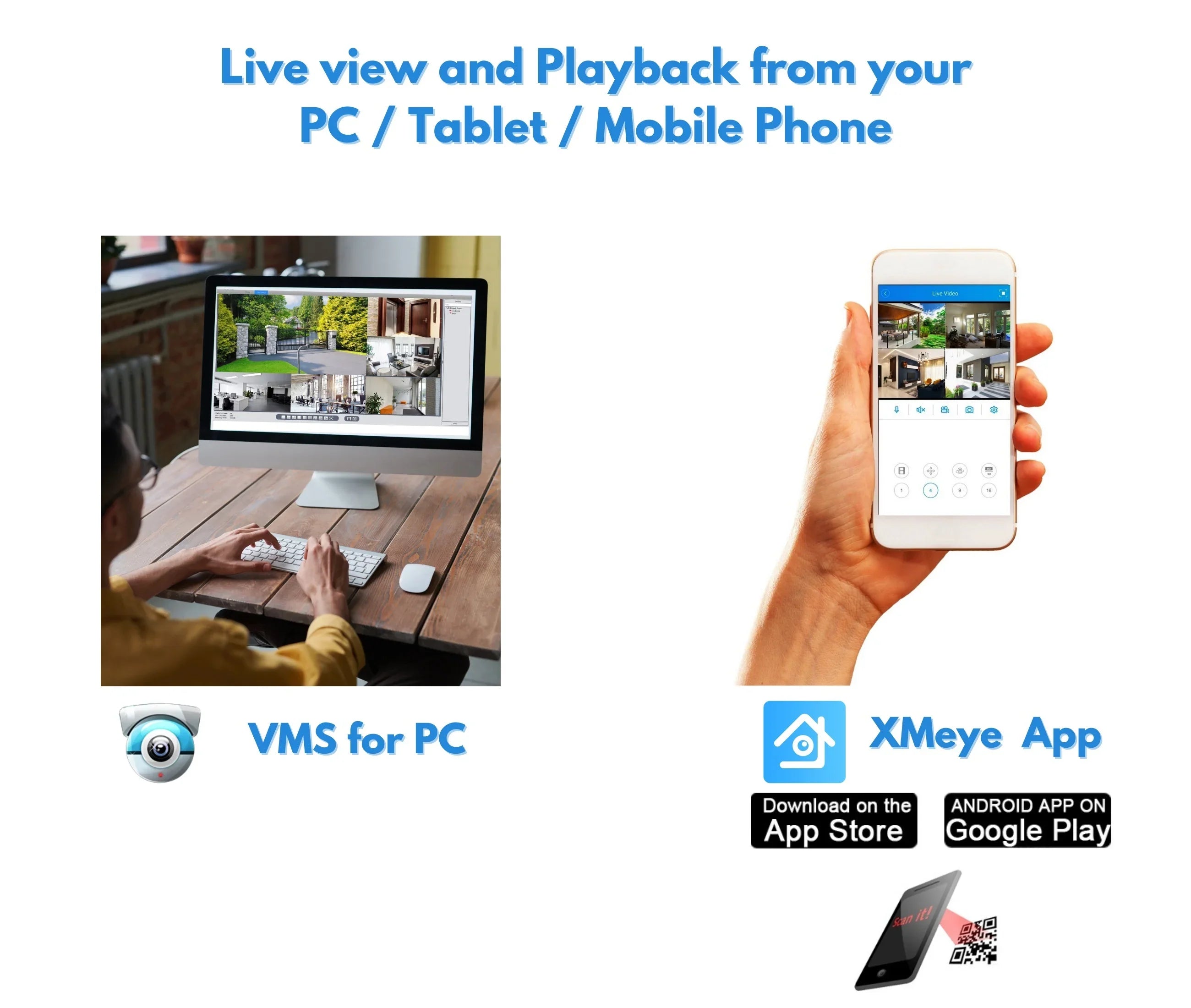 Evertech 16 Channel H.265 Hybrid 4-in-1(TVI/AHD/CVI/CVBS) CCTV DVR with 10TB Hard Drive Surveillance Camera Recorder, Easy Remote Access, Motion Detection & Emile Alerts