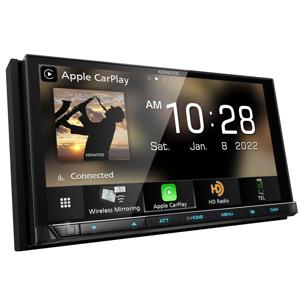 Kenwood DMX958XR eXcelon Bluetooth MultiMedia Receiver with CMOS-320LP Multi-Angle Rear View Camera with License PLatitudee Mounting