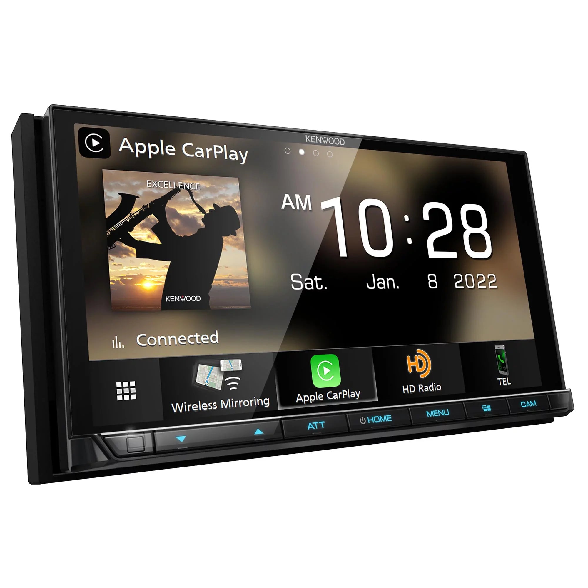 Kenwood DMX958XR eXcelon Bluetooth MultiMedia Receiver with CMOS-320LP Multi-Angle Rear View Camera with License PLatitudee Mounting