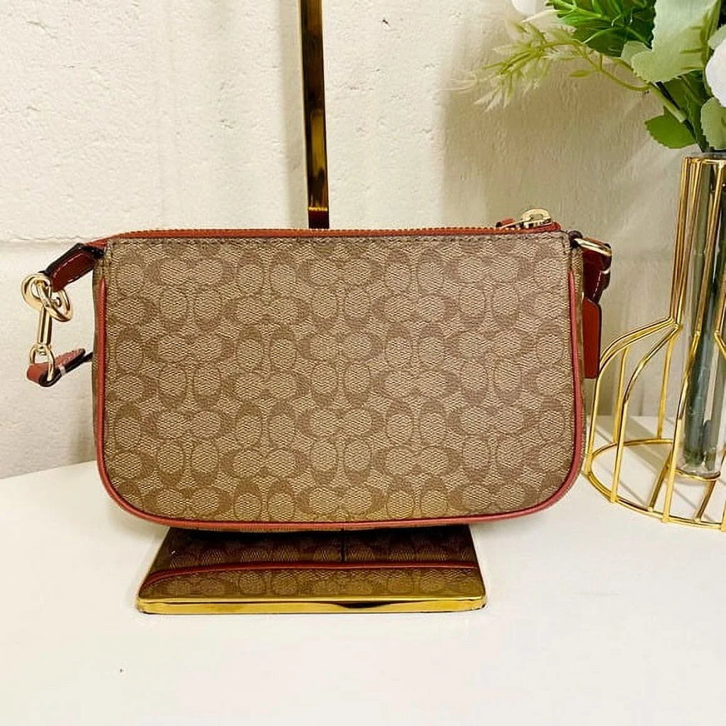 Coach CE698 Nolita 19 In Colorblock Signature Canvas IN Khaki Terracotta