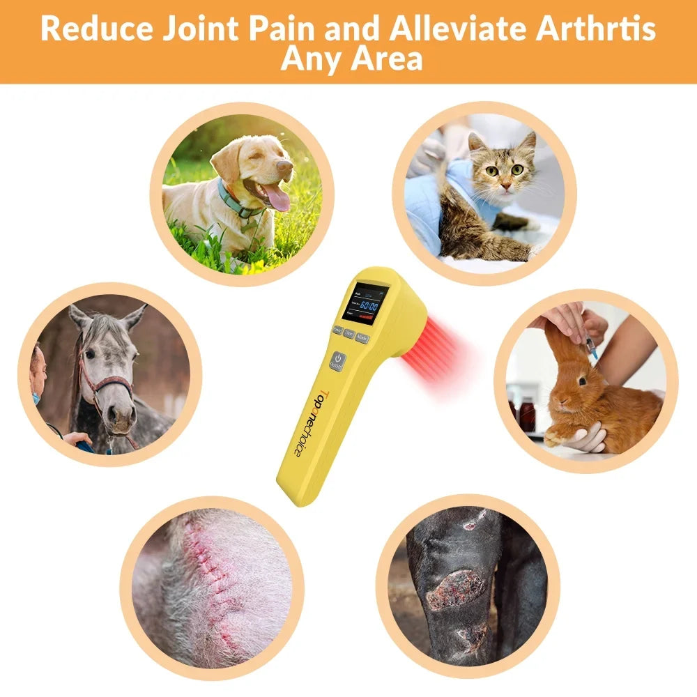 Toponechoice 650nm 808nm,Cold Laser Therapy Device,for Pain Relief,for Dog Cat Animal,Handheld