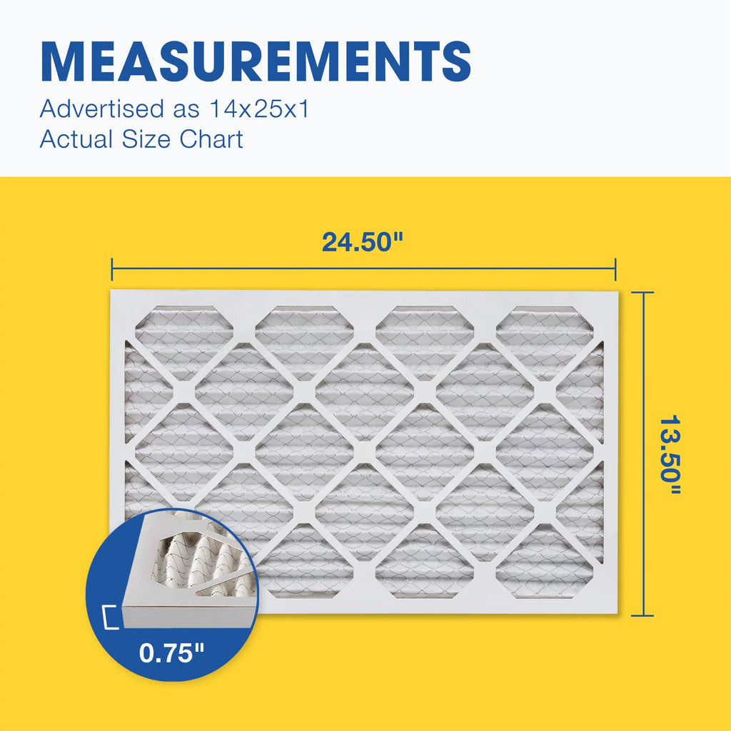 Aerostar 14x25x1 MERV 11 Pleated Air Filter, AC Furnace Air Filter, 4 Pack