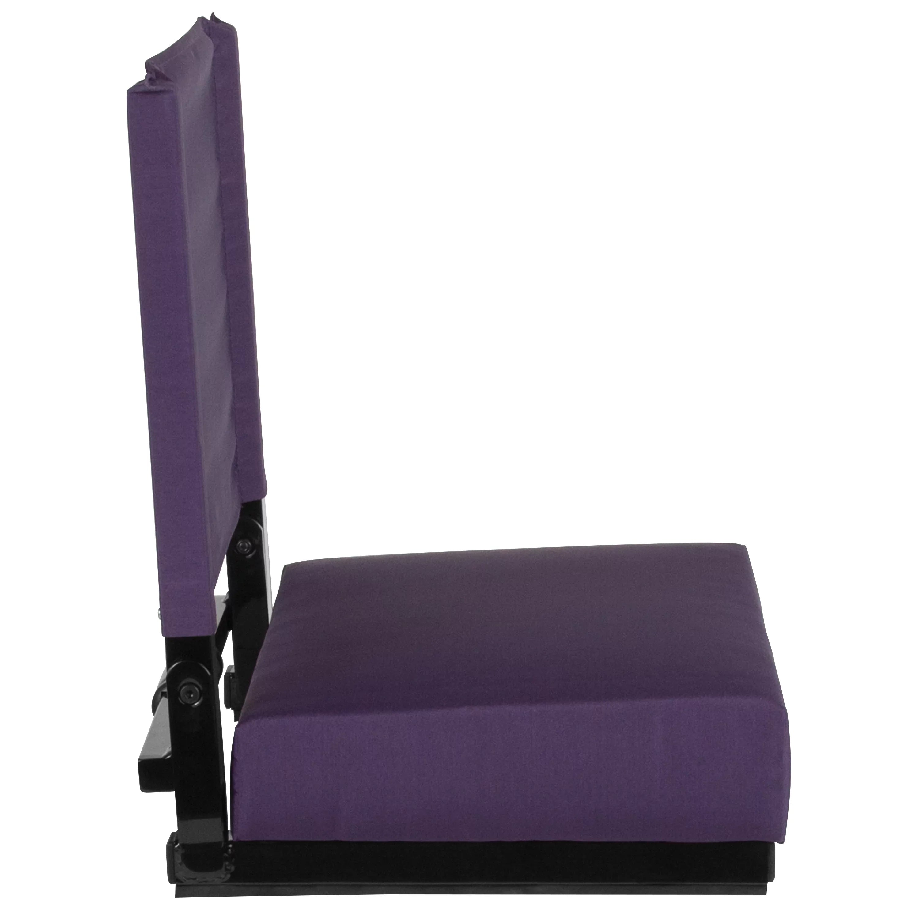 BizChair Set of 2 500 lb. Rated Lightweight Stadium Chair with Ultra-Padded Seat, Dark Purple