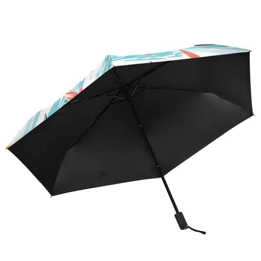 Sailboat on Sea Compact Folding Umbrella for Rain Windproof Travel Umbrella UPF 50+ Lightweight Packable Arc Size