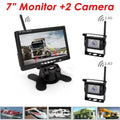 G·PEH Backup Camera Kit with 7" Monitor - Enhance Your Vehicle's Safety with Waterproof Night Vision Camera - Ideal for RVs, Buses, Trailers, and Trucks(2 Cameras)