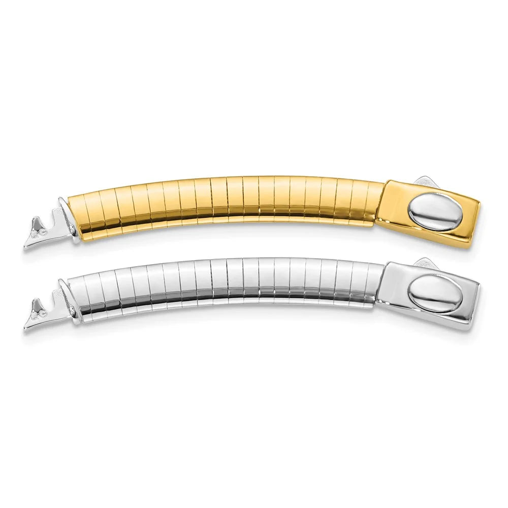 14k 6mm White & Yellow Domed Omega Extender for Necklace QROMX6