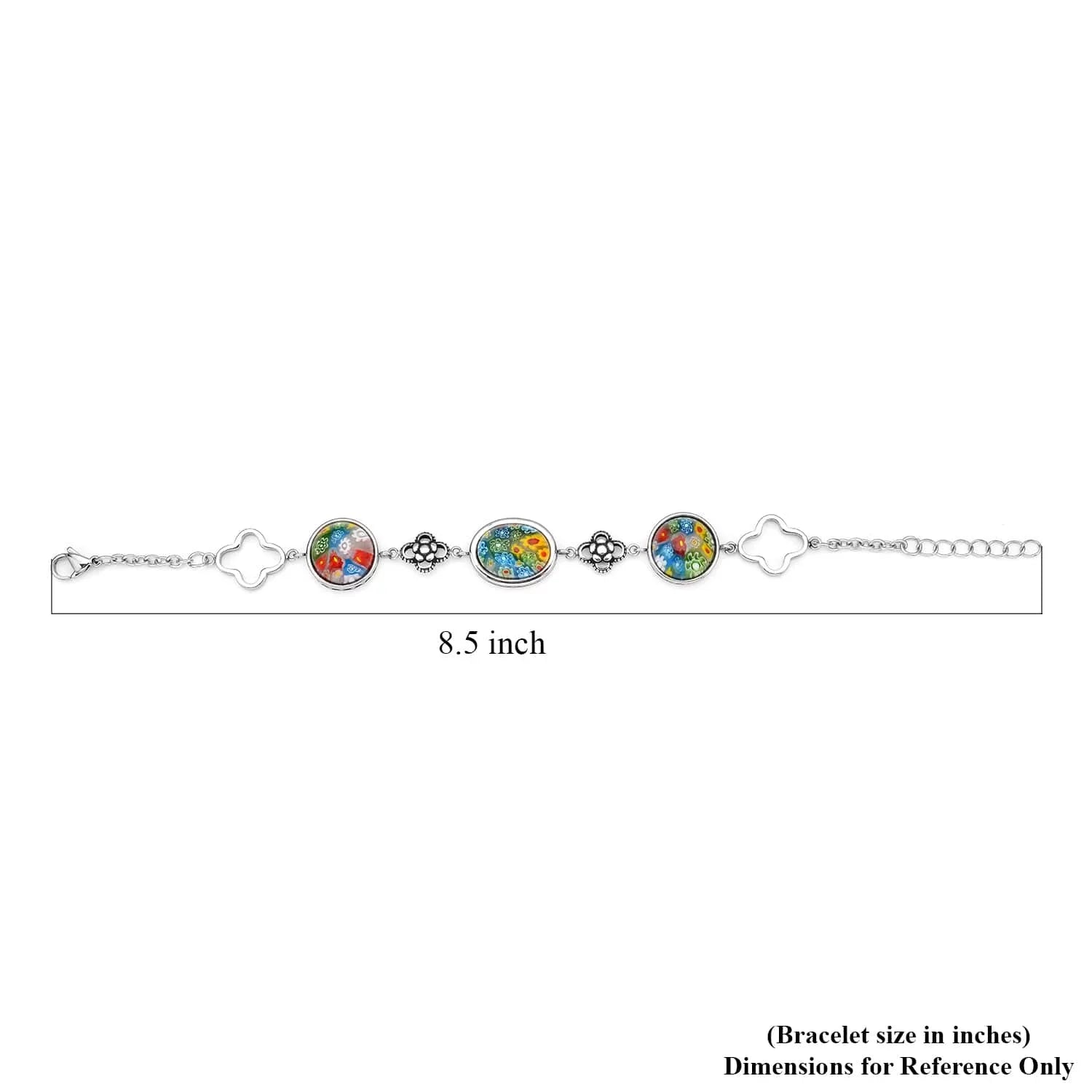 Shop LC Stainless Steel Oval Glass Bracelet Costume Stylish Unique Fashion Jewelry for Women Size 6.75" Birthday Mothers Day Gifts for Mom