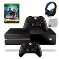 Xbox One Original 500GB Gaming Console Black Headset 2 Controller Included WithResident Evil 2 Game BOLT AXTION Bundle Like New