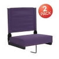 BizChair Set of 2 500 lb. Rated Lightweight Stadium Chair with Ultra-Padded Seat, Dark Purple