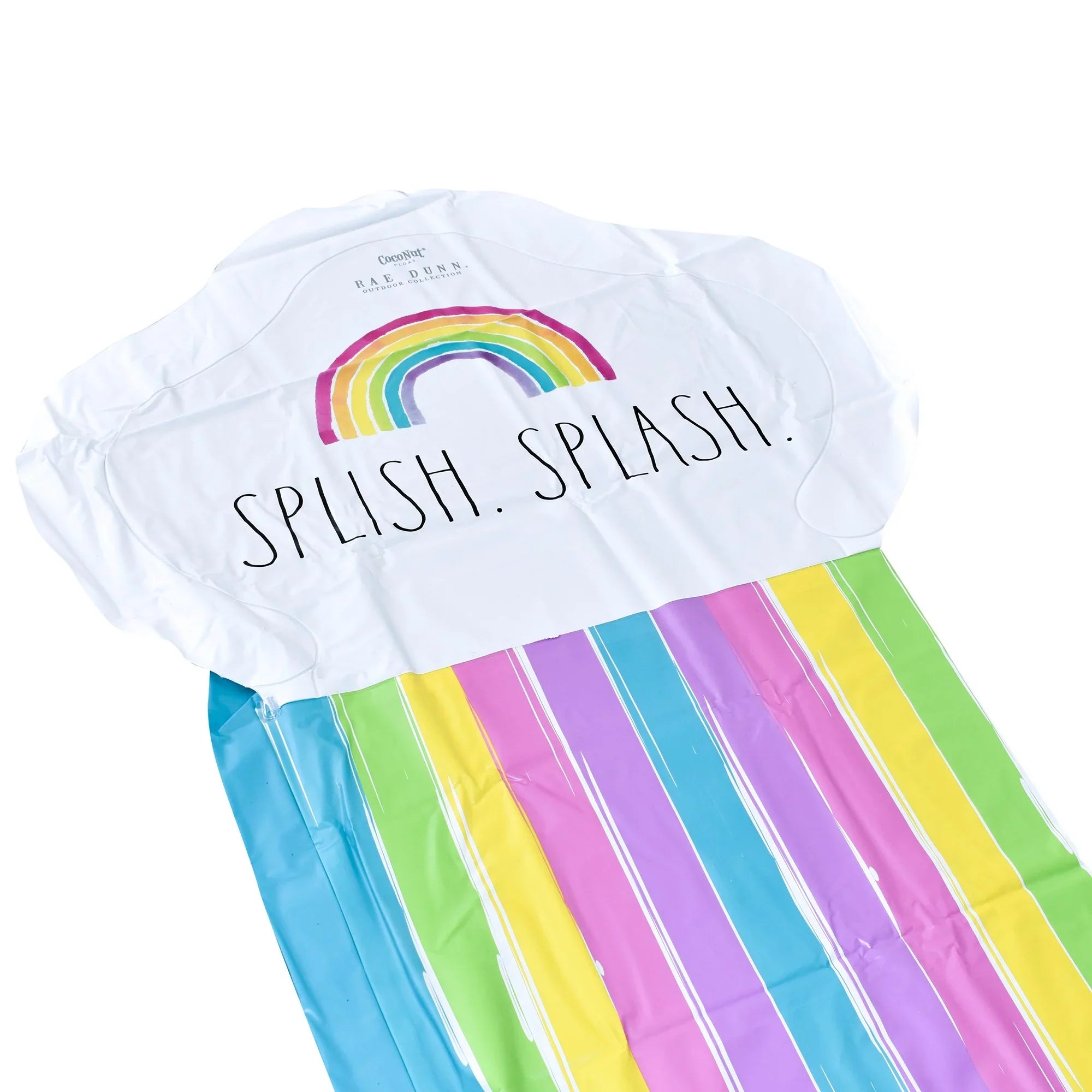 Rae Dunn: Splish Splash Rainbow Slide & Ride -16 Foot Water Slide Sprinkler, CocoNut Float, Durable Sliding Mat, Age 5+