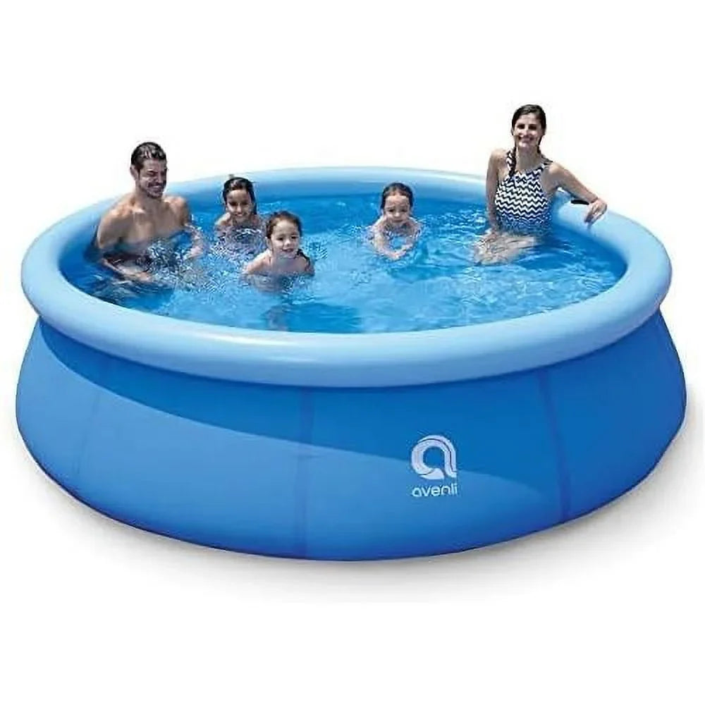 avenli 17807 10 foot x 30 inch 2 to 3 person capacity prompt set above ground kids infLatitudeable outdoor backyard kiddie swimming pool, blue